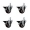 Service Caster 3'' Maroon Poly Wheel Swivel 3/4'' Square Stem Caster Set with Brake, 4PK SCC-SQ20S314-PPUB-MRN-PLB-34-4 - alternate 1